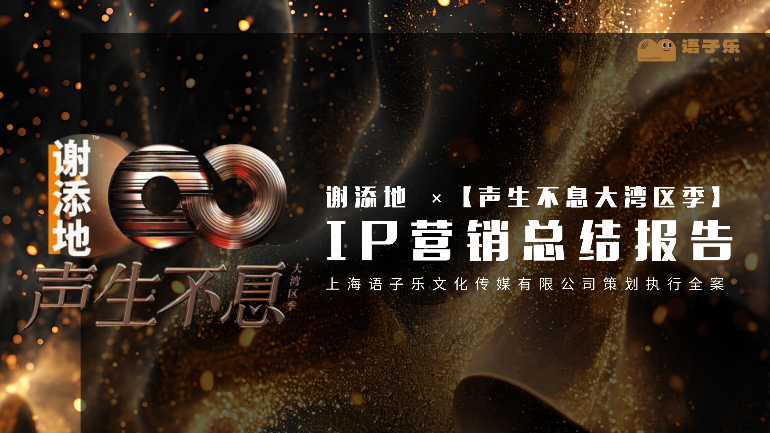 谢添地 x【声生不息大湾区】IP营销